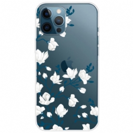 Cover iPhone 14 Pro Fiori Bianchi Senza Soluzione Di Continuità