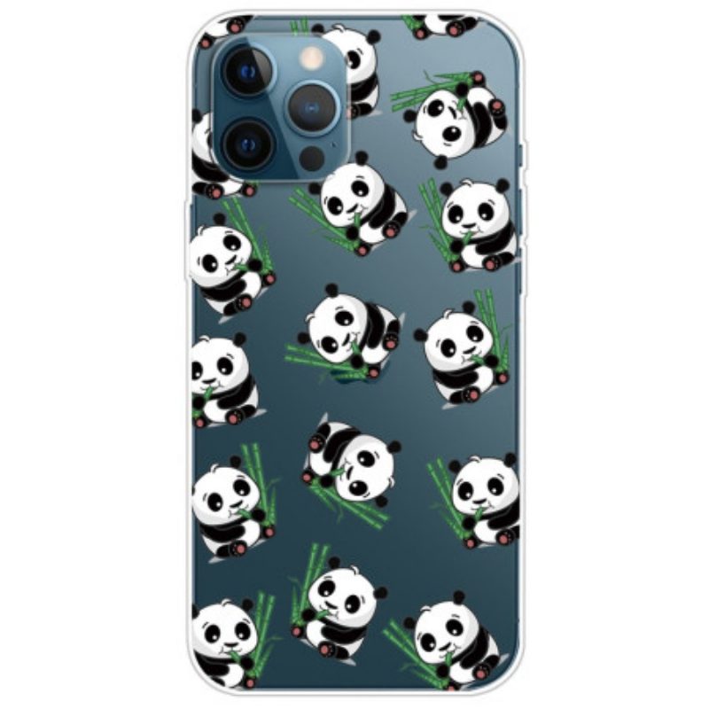 Cover iPhone 14 Pro Piccoli Panda Trasparenti