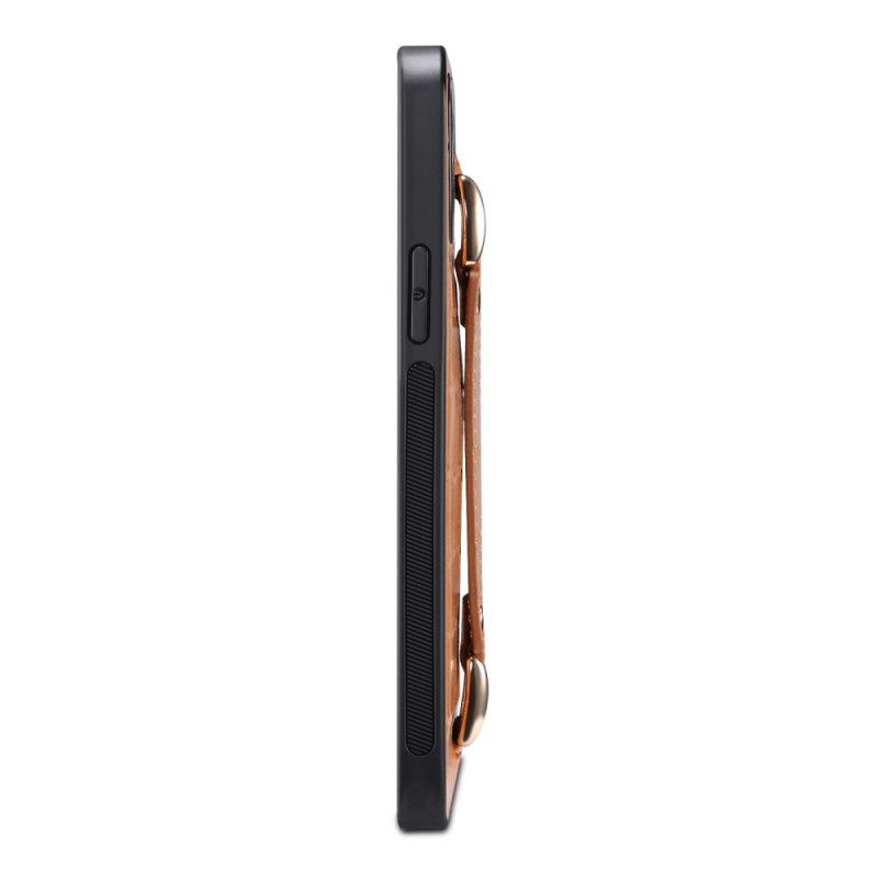 Cover iPhone 14 Pro Portacarte Con Cinturino In Coccodrillo