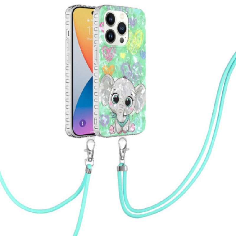 Cover iPhone 14 Pro Stile Elefante Con Filo