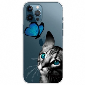 Cover iPhone 14 Pro Tra Gatto E Farfalla