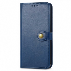 Custodia in pelle iPhone 14 Pro Bottone Magnetico