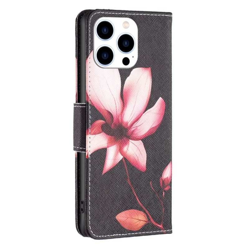 Custodia in pelle iPhone 14 Pro Fiore
