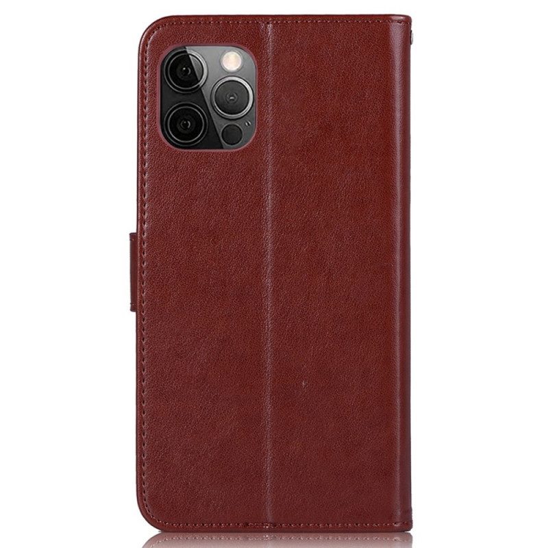 Custodia in pelle iPhone 14 Pro Gufo Acchiappasogni Con Cinturino