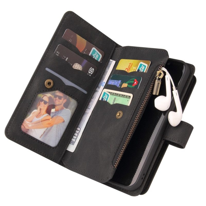 Custodia in pelle iPhone 14 Pro Portacarte Ottimizzati Multifunzione