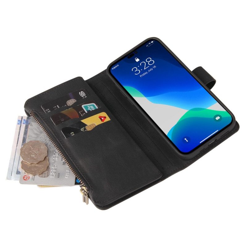 Custodia in pelle iPhone 14 Pro Portacarte Ottimizzati Multifunzione