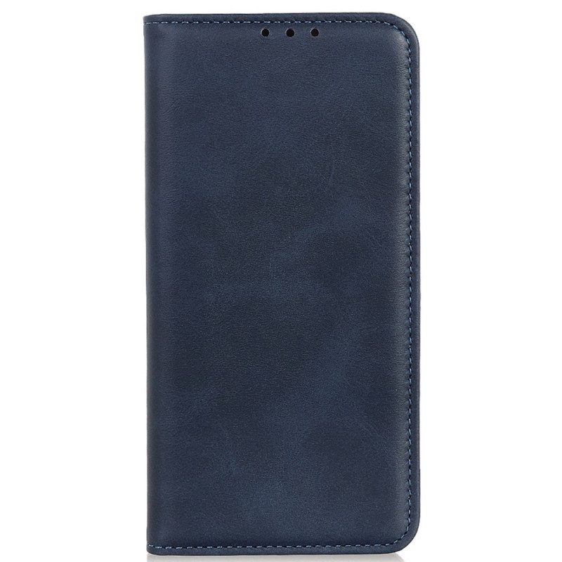 Folio Cover iPhone 14 Pro Custodia in pelle Crosta Di Cuoio Classica