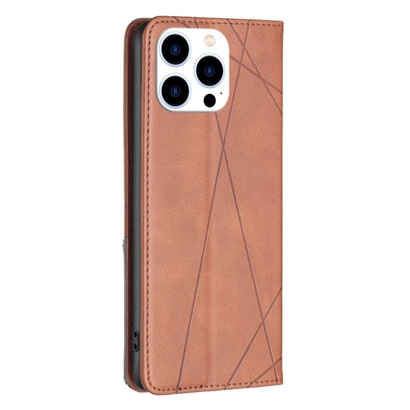 Folio Cover iPhone 14 Pro Custodia in pelle Geometrico