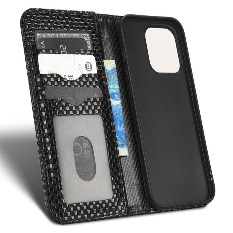 Folio Cover iPhone 14 Pro Custodia in pelle Strutturato