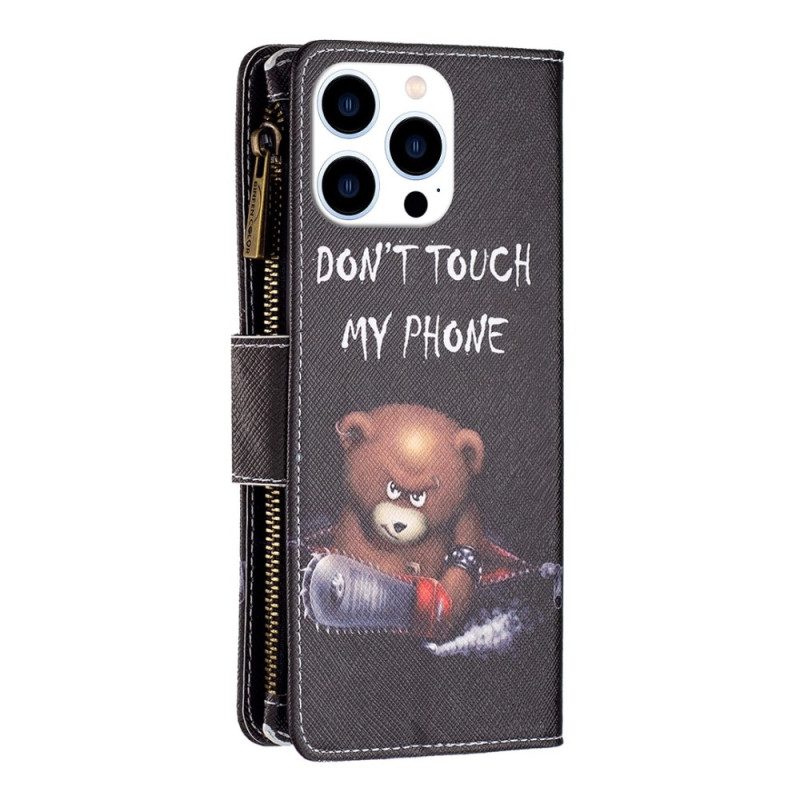 Folio Cover iPhone 14 Pro Portafoglio Portafoglio Orso