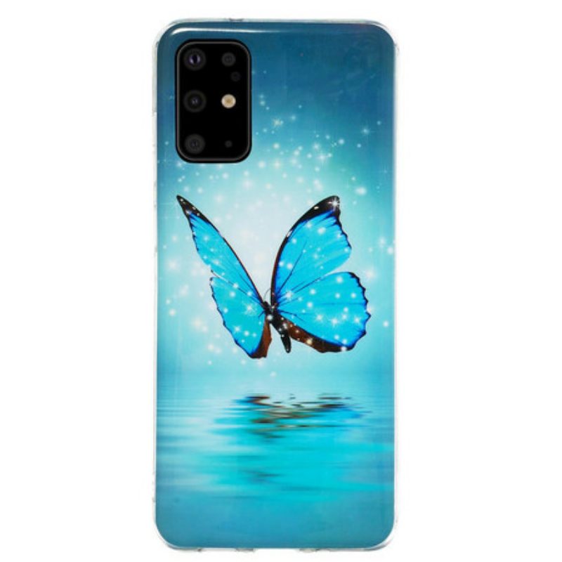 Cover Samsung Galaxy S20 Plus / S20 Plus 5G Farfalla Blu Fluorescente