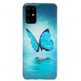Cover Samsung Galaxy S20 Plus / S20 Plus 5G Farfalla Blu Fluorescente
