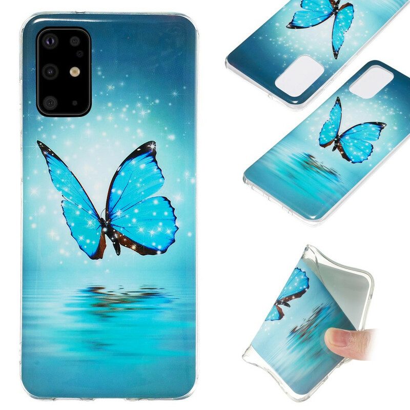 Cover Samsung Galaxy S20 Plus / S20 Plus 5G Farfalla Blu Fluorescente