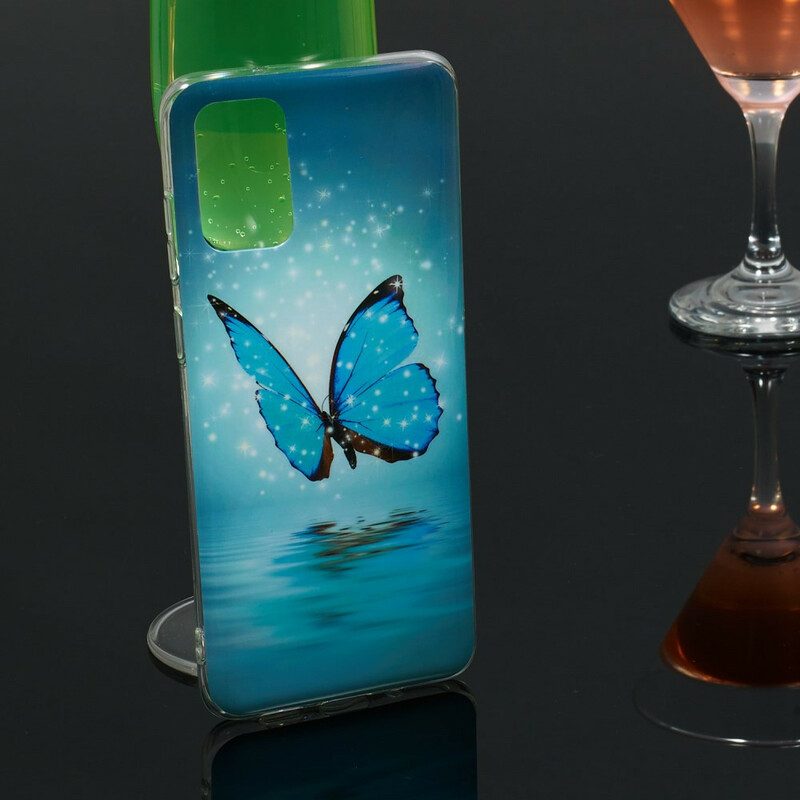 Cover Samsung Galaxy S20 Plus / S20 Plus 5G Farfalla Blu Fluorescente