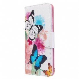 Custodia A Portafoglio Samsung Galaxy S20 Plus / S20 Plus 5G Farfalle E Fiori Dipinti