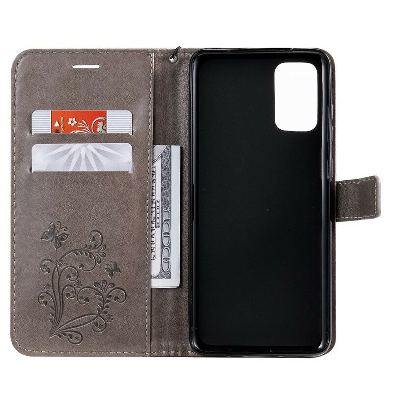 Custodia in pelle Samsung Galaxy S20 Plus / S20 Plus 5G Farfalle Con Cinturino Gigante