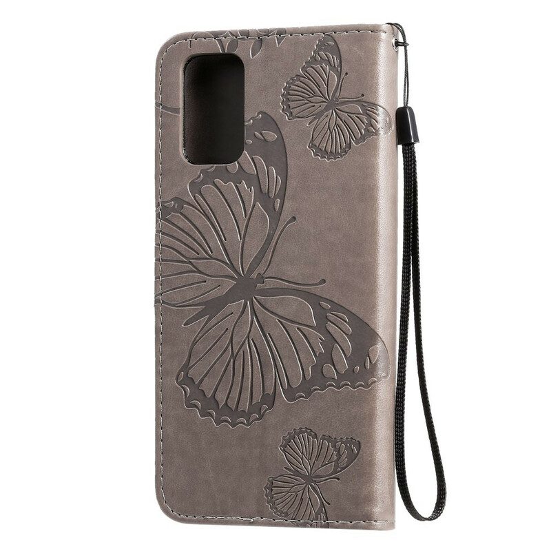 Custodia in pelle Samsung Galaxy S20 Plus / S20 Plus 5G Farfalle Con Cinturino Gigante