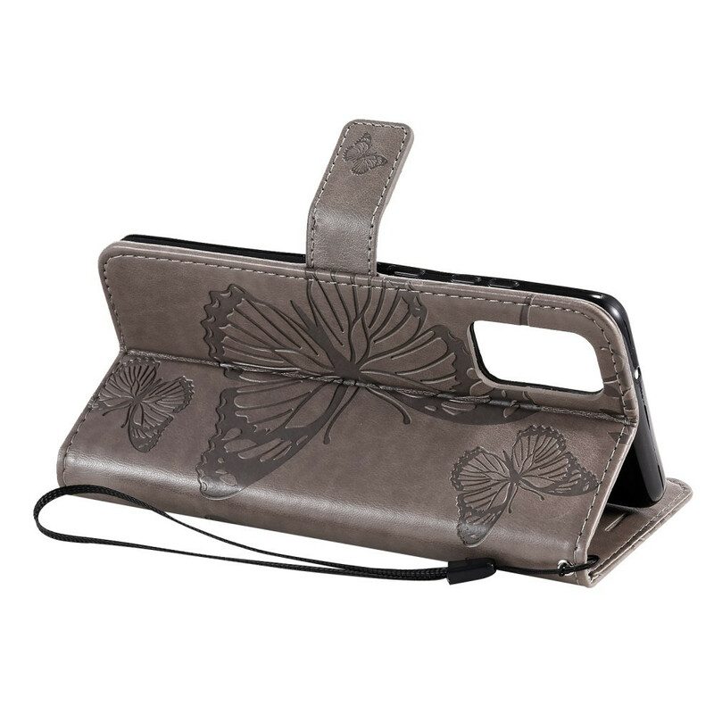 Custodia in pelle Samsung Galaxy S20 Plus / S20 Plus 5G Farfalle Con Cinturino Gigante
