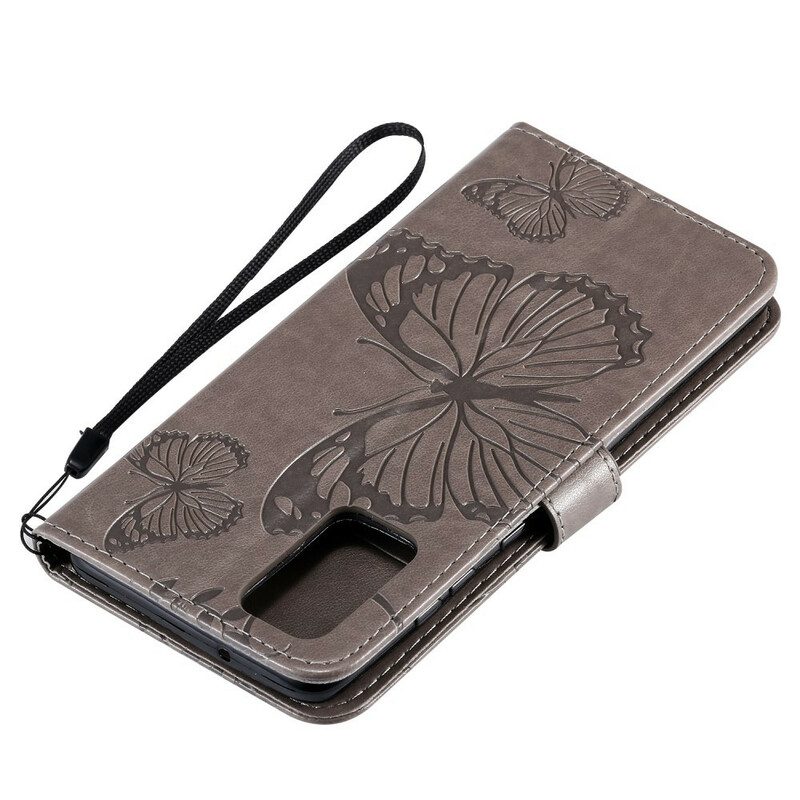 Custodia in pelle Samsung Galaxy S20 Plus / S20 Plus 5G Farfalle Con Cinturino Gigante