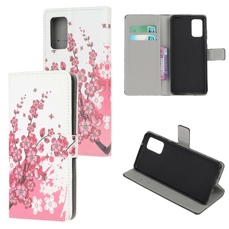 Custodia in pelle Samsung Galaxy S20 Plus / S20 Plus 5G Fiori Tropicali