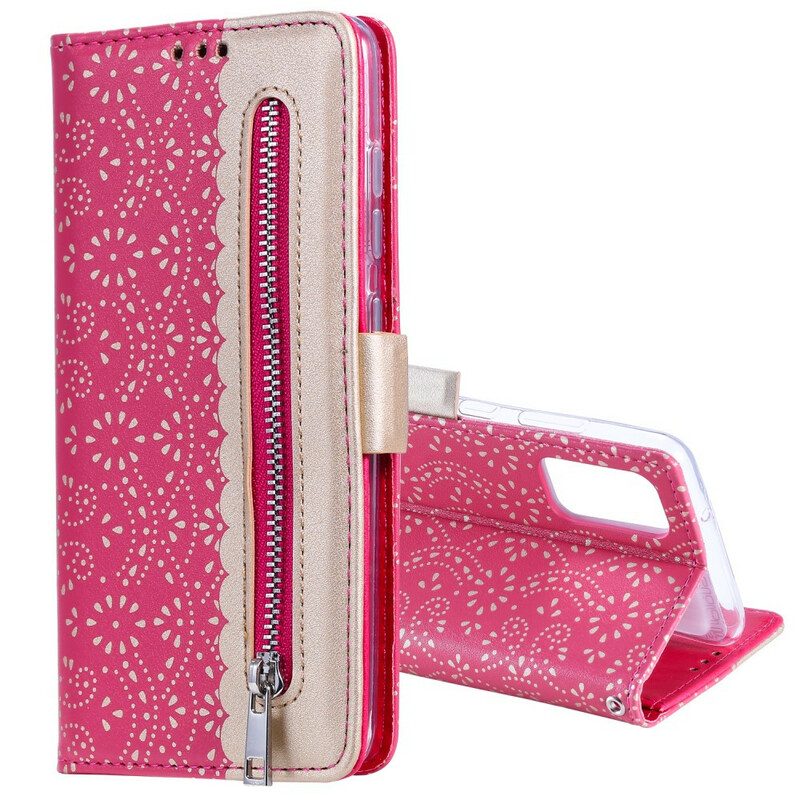 Custodia in pelle Samsung Galaxy S20 Plus / S20 Plus 5G Portamonete In Pizzo
