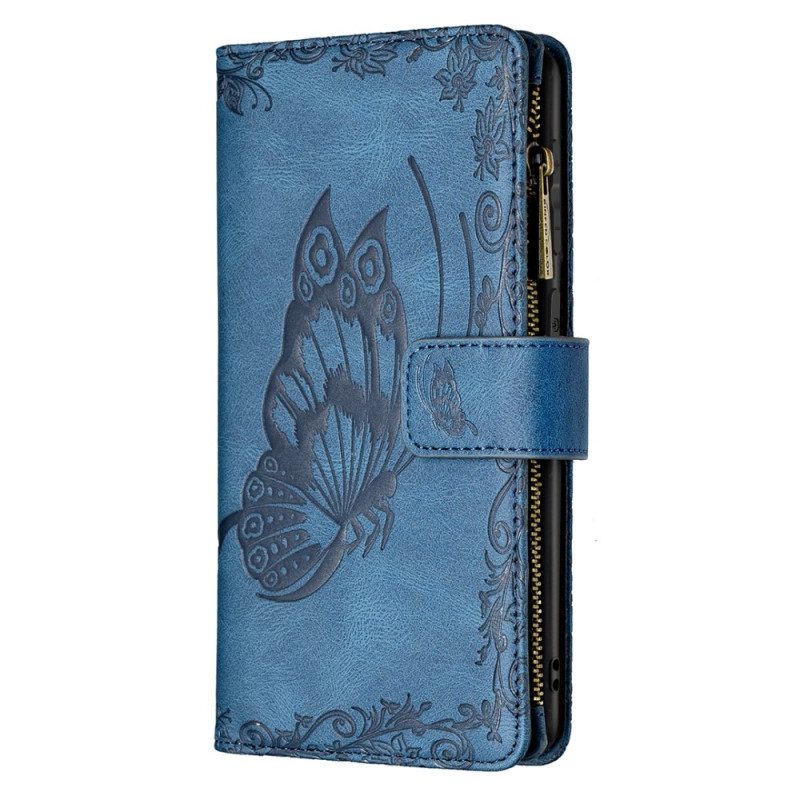Custodia in pelle Samsung Galaxy S20 Plus / S20 Plus 5G Tasca Con Zip A Farfalla