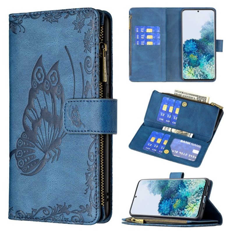 Custodia in pelle Samsung Galaxy S20 Plus / S20 Plus 5G Tasca Con Zip A Farfalla
