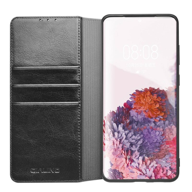 Folio Cover Samsung Galaxy S20 Plus / S20 Plus 5G Custodia in pelle Qialino Vera Pelle