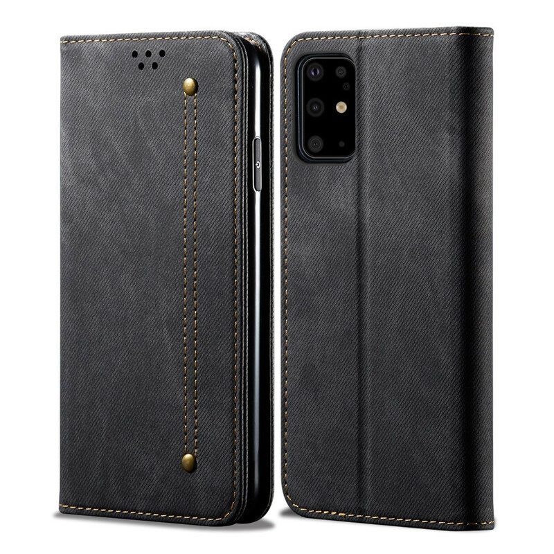 Folio Cover Samsung Galaxy S20 Plus / S20 Plus 5G Custodia in pelle Tessuto Denim