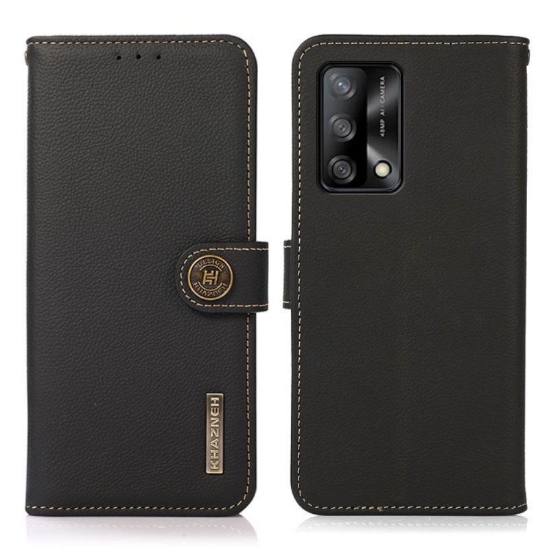 Custodia A Portafoglio Oppo A74 4G Khazneh Rfid In Vera Pelle