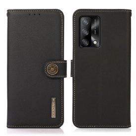 Custodia A Portafoglio Oppo A74 4G Khazneh Rfid In Vera Pelle