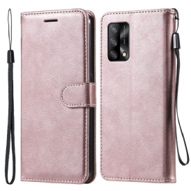 Custodia in pelle Oppo A74 4G Cinturino Effetto Pelle