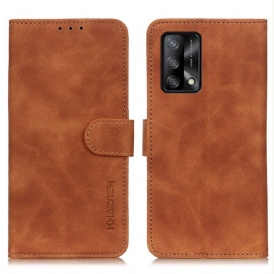 Custodia in pelle Oppo A74 4G Khazneh Effetto Pelle Vintage