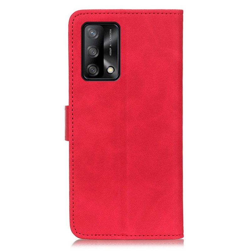 Custodia in pelle Oppo A74 4G Khazneh Effetto Pelle Vintage