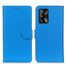 Custodia in pelle Oppo A74 4G Tradizionalmente Litchi