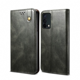 Folio Cover Oppo A74 4G Custodia in pelle Ecopelle Cerata