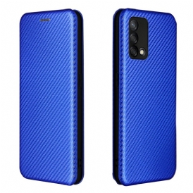 Folio Cover Oppo A74 4G Custodia in pelle Fibra Di Carbonio