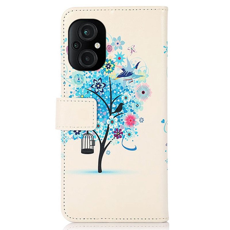 Custodia in pelle Poco M4 5G Albero In Fiore