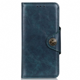 Custodia in pelle Poco M4 5G Ecopelle Verniciata Con Bottone Magnetico