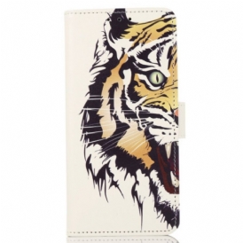 Custodia in pelle Poco M4 5G Tigre Feroce