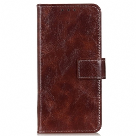 Custodia in pelle Poco M4 5G Verniciato Con Cuciture A Vista