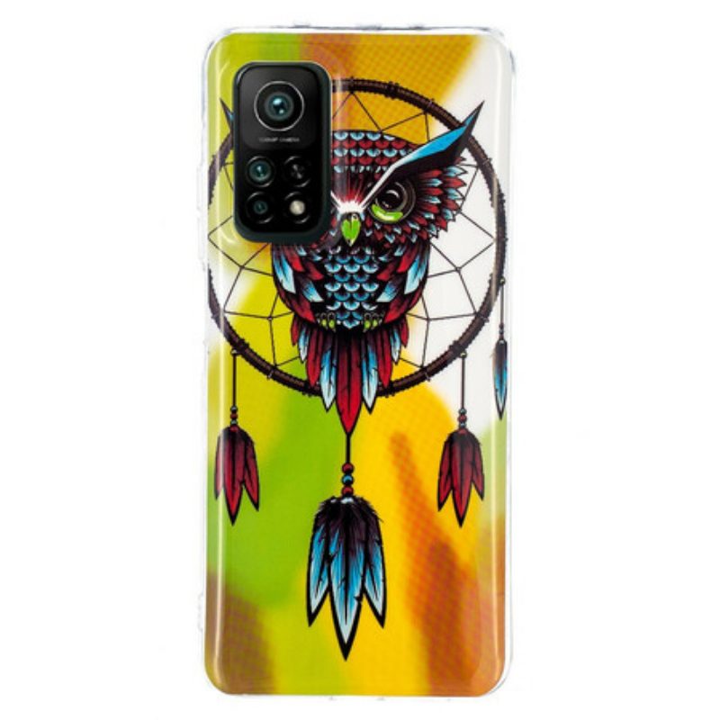 Cover Xiaomi Mi 10T / 10T Pro Acchiappasogni Gufo Fluorescente