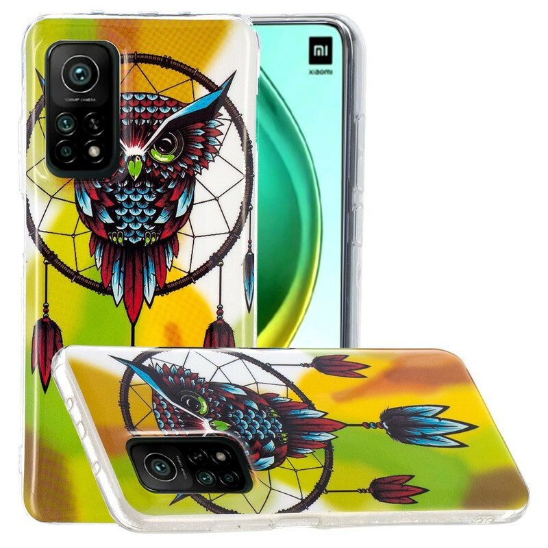 Cover Xiaomi Mi 10T / 10T Pro Acchiappasogni Gufo Fluorescente