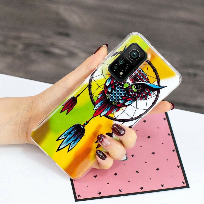Cover Xiaomi Mi 10T / 10T Pro Acchiappasogni Gufo Fluorescente