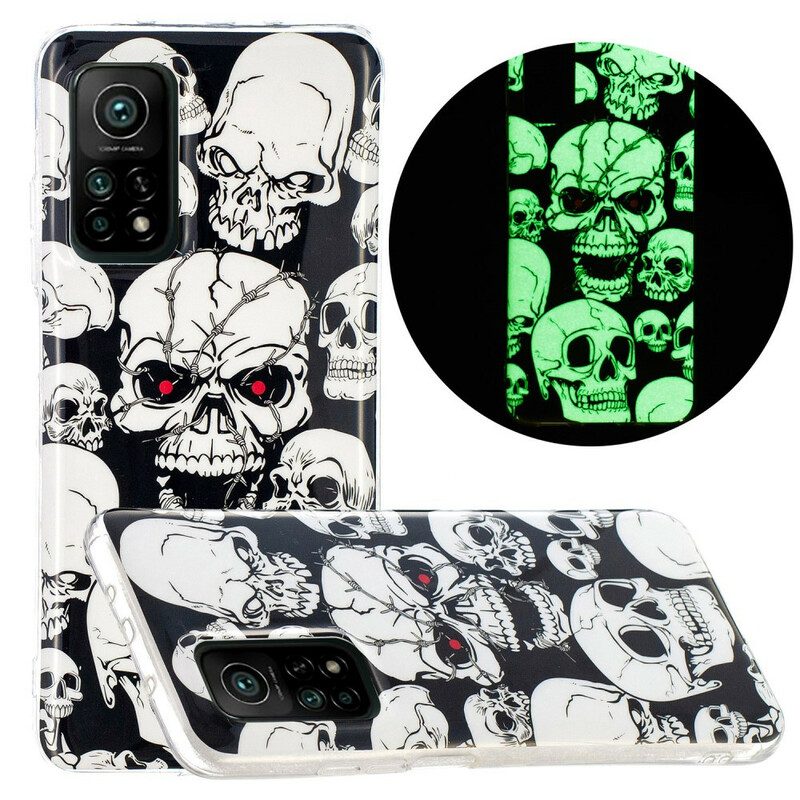 Cover Xiaomi Mi 10T / 10T Pro Attenzione Teschi Fluorescenti