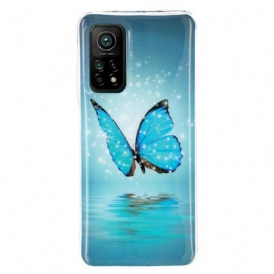 Cover Xiaomi Mi 10T / 10T Pro Farfalla Blu Fluorescente