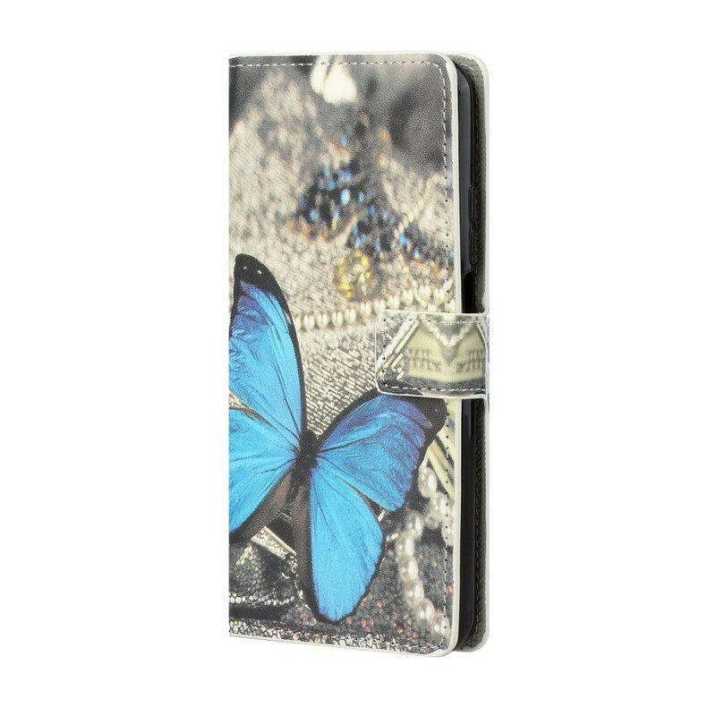 Custodia A Portafoglio Xiaomi Mi 10T / 10T Pro Farfalla Blu