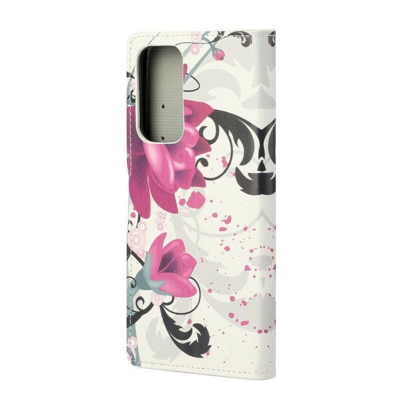 Custodia A Portafoglio Xiaomi Mi 10T / 10T Pro Fiori Tropicali