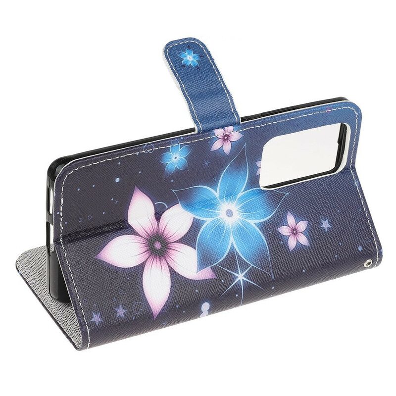 Custodia in pelle Xiaomi Mi 10T / 10T Pro Cinturino Lunare Fiori