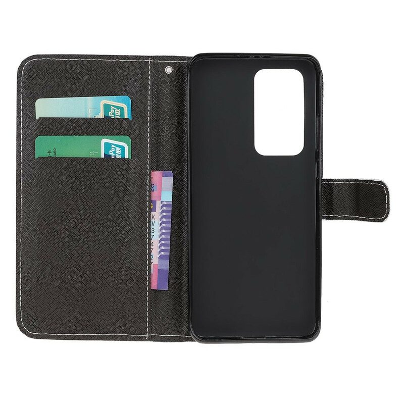 Custodia in pelle Xiaomi Mi 10T / 10T Pro Strappy Occhi Di Gatto Nero